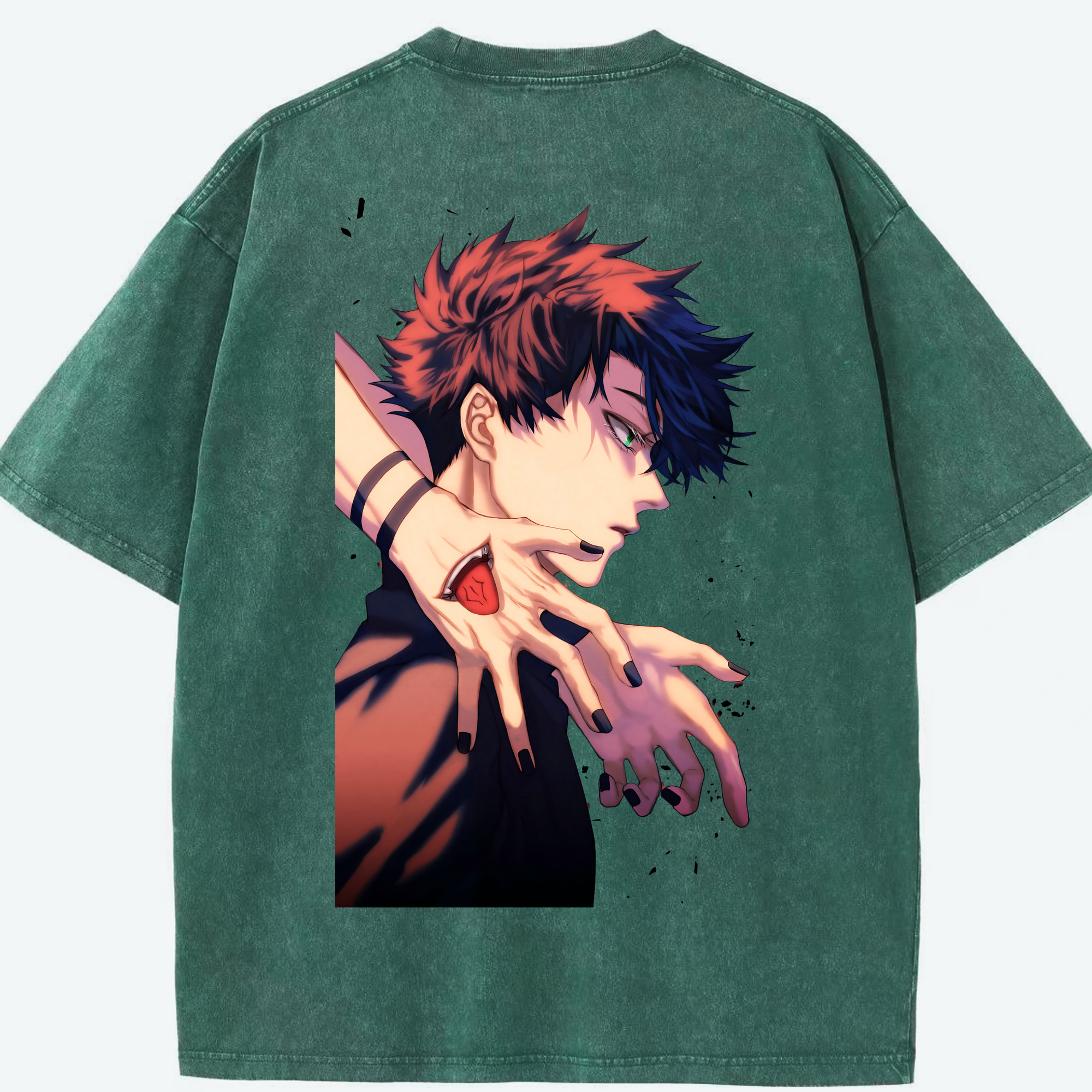 （画像用） 呪術廻戦 Jujutsu Kaisen 綿100% ヴィンテージ風 半袖Tシャツ（背面プリント）